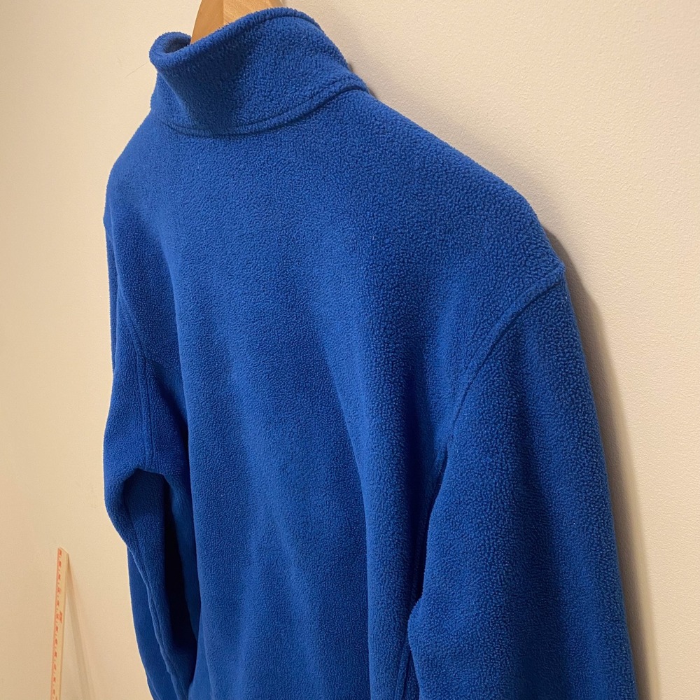 LL Bean Mens Full Zip Fleece Jacket Royal Blue Mock Neck 284511 Large REG - Picture 12 of 14